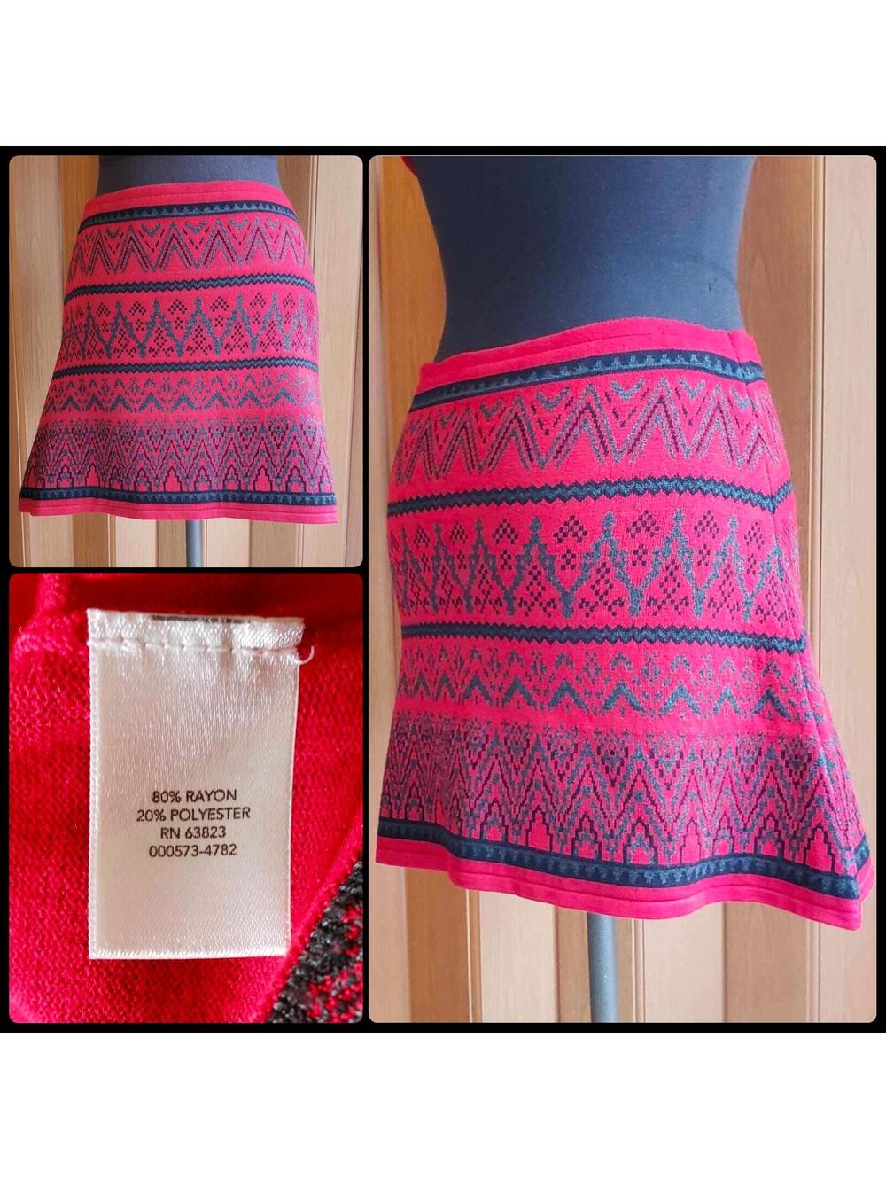 Christopher & Banks Red Indie Sleaze Nordic mini skirt sz Sm - Picture 4 of 4